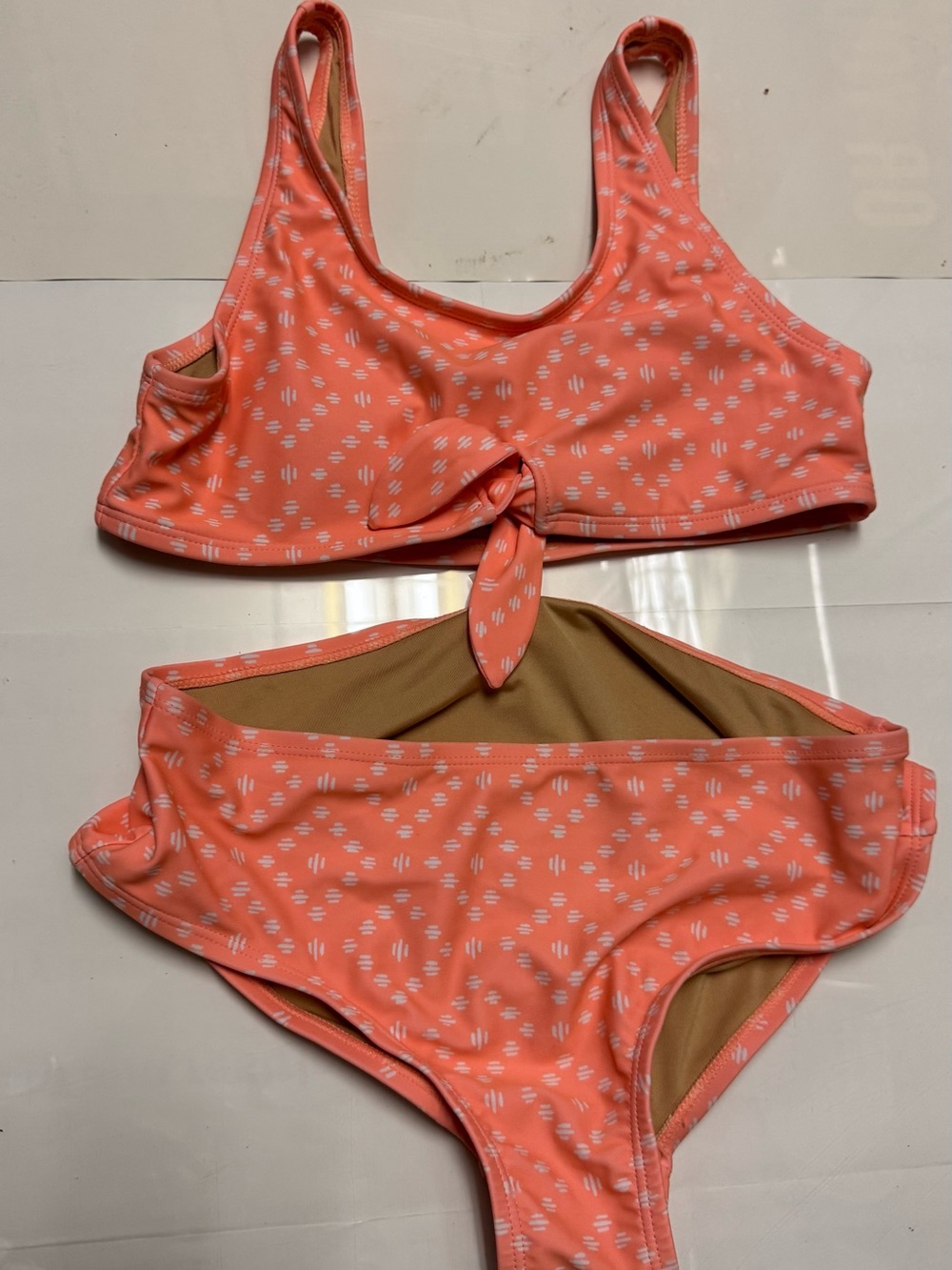 Old Navy Coral Beach Summer Swimsuit Swimwear Bikini Set size Medium